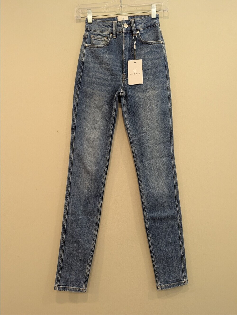 NWT Anine Bing Beck High Rise Skinny Blue Jeans Size 23